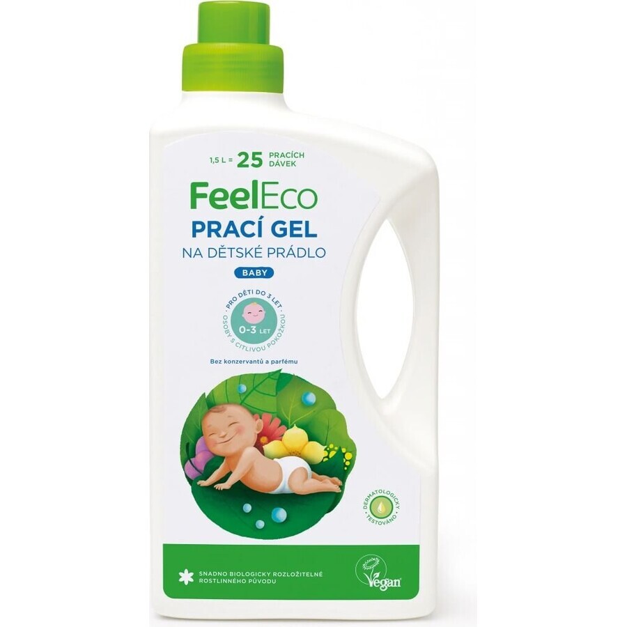 Feel Eco Baby Wash Gel 1×1500 ml, adapté aux bébés et aux peaux sensibles