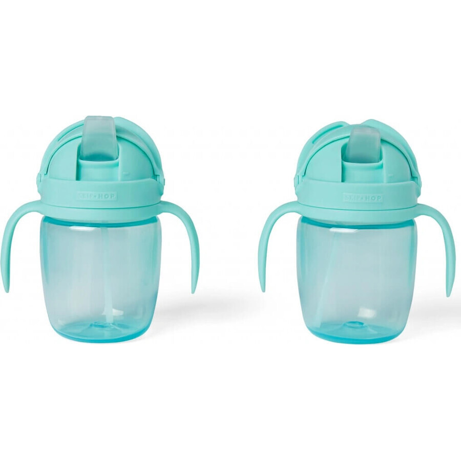 SKIP HOP Growing Mug Growing Mug Sip-to-Straw Teal 6 m+ 1×1 pcs, mug for kids