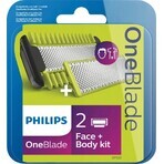 Philips OneBlade QP624/50 360 lames de rechange pour le visage et le corps + peigne pour le corps et accessoire intime 1×1 pc, lames de rechange