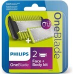 Philips OneBlade QP624/50 360 lames de rechange pour le visage et le corps + peigne pour le corps et accessoire intime 1×1 pc, lames de rechange