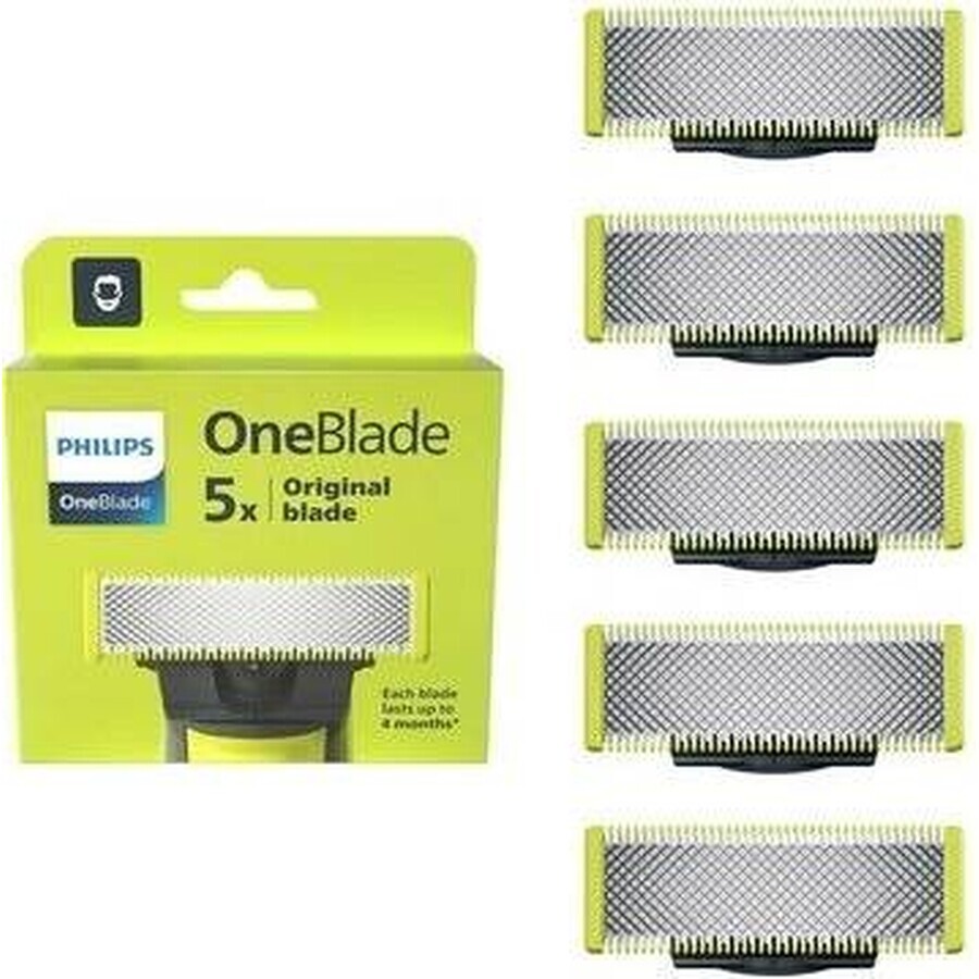 Philips OneBlade QP624/50 360 lames de rechange pour le visage et le corps + peigne pour le corps et accessoire intime 1×1 pc, lames de rechange