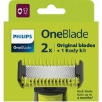 Philips OneBlade QP624/50 360 lames de rechange pour le visage et le corps + peigne pour le corps et accessoire intime 1×1 pc, lames de rechange