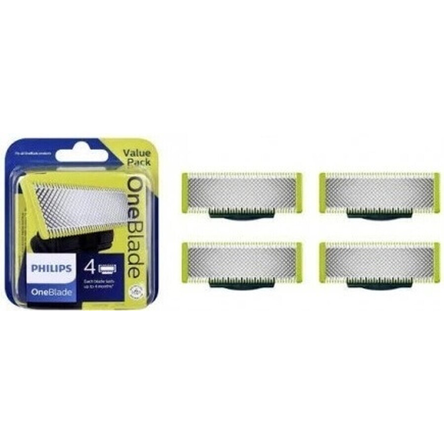 Lames de remplacement 4 pcs pour Philips OneBlade QP240/50 1×4 pcs, lames de remplacement