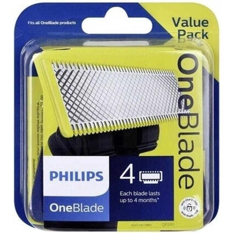 Lames de remplacement 4 pcs pour Philips OneBlade QP240/50 1×4 pcs, lames de remplacement