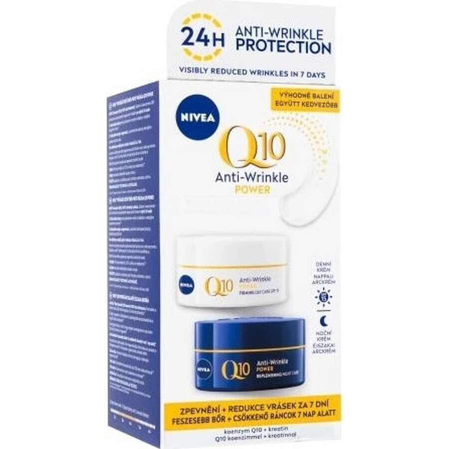 NIVEA Q10 POWER DUO Crema Reafirmante Día y Noche 2×50 ml, Crema Reafirmante