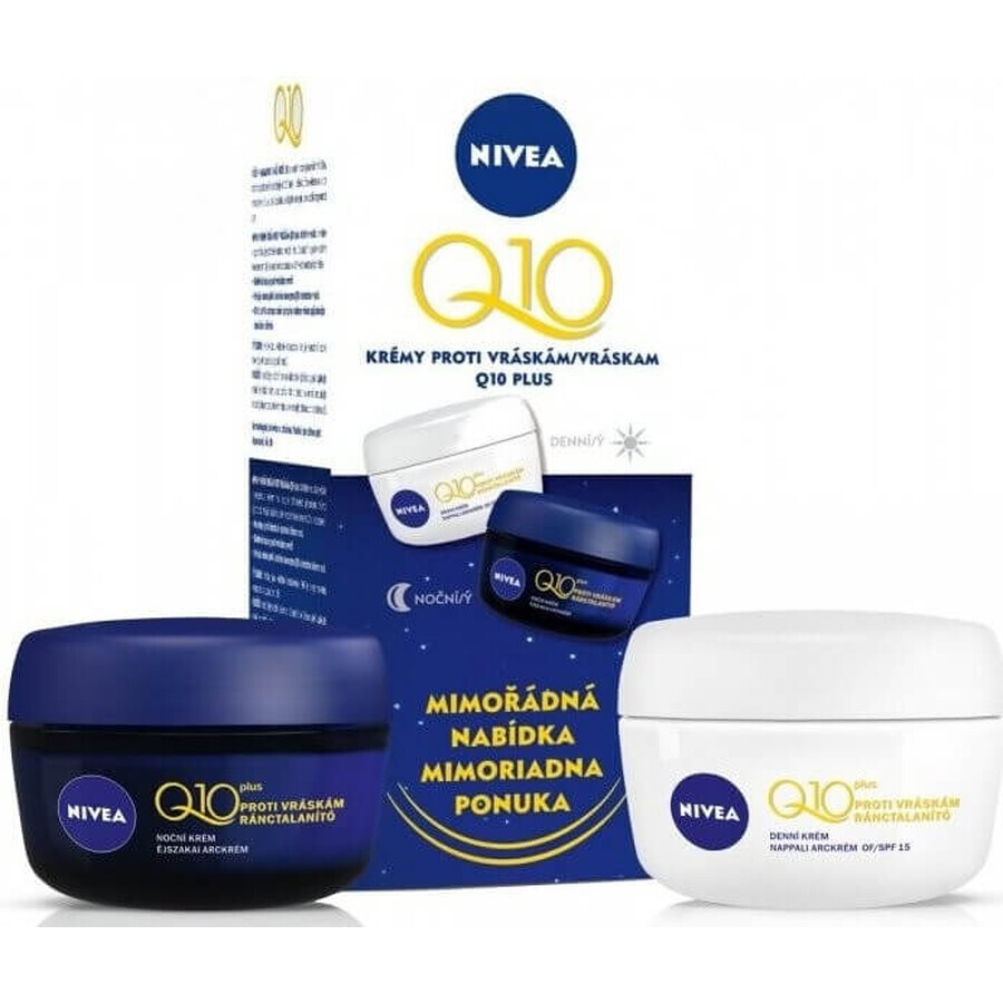 NIVEA Q10 POWER DUO Crema Reafirmante Día y Noche 2×50 ml, Crema Reafirmante