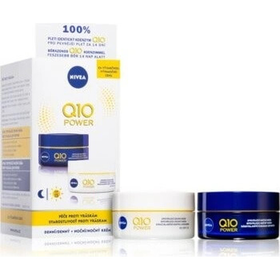 NIVEA Q10 POWER DUO Crema Reafirmante Día y Noche 2×50 ml, Crema Reafirmante