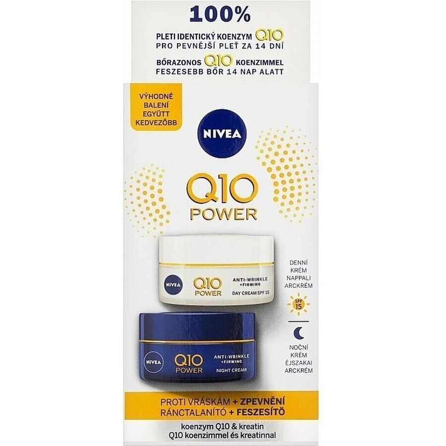 NIVEA Q10 POWER DUO Crema Reafirmante Día y Noche 2×50 ml, Crema Reafirmante