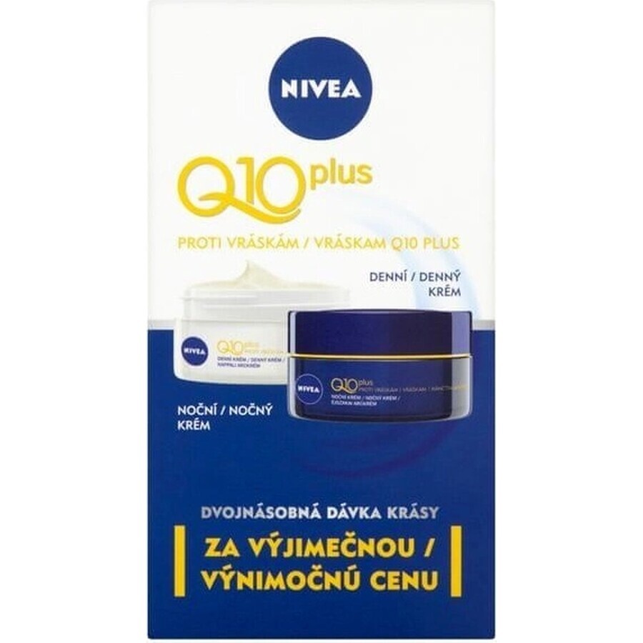 NIVEA Q10 POWER DUO Crema Reafirmante Día y Noche 2×50 ml, Crema Reafirmante