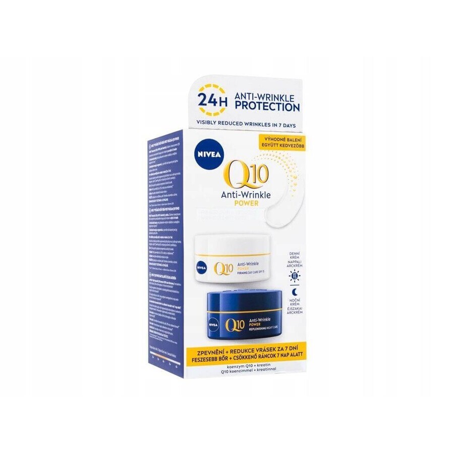 NIVEA Q10 POWER DUO Crema Reafirmante Día y Noche 2×50 ml, Crema Reafirmante