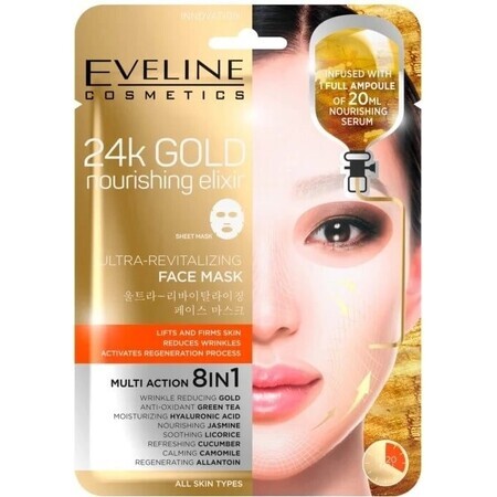 EVELINE 24k GOLD ULTRA-REVITALISING GEZICHTSMASK 1×20 ml, gezichtsmasker