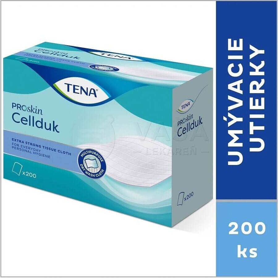 TENA Cellduk Lingettes pour personnes incontinentes 1×200 pcs, 25×26 cm lingettes