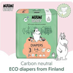 Muumi Baby 3 Midi 5-8 kg, 1×150pcs monthly pack of organic diapers, ECO Diapers