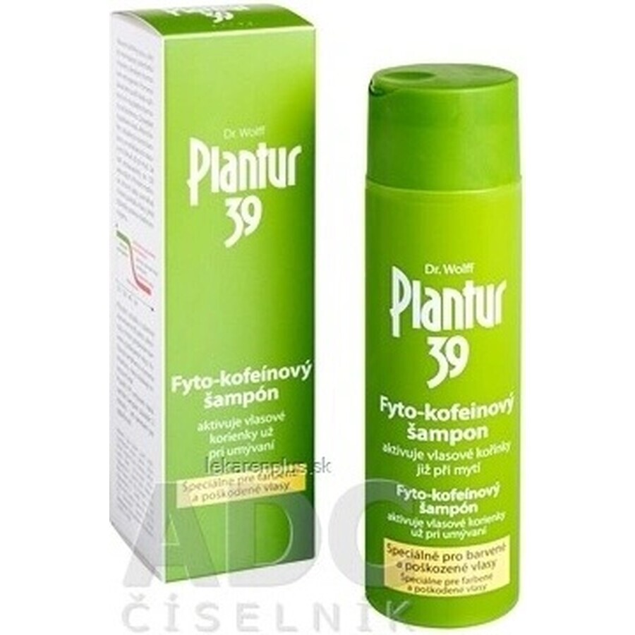 Plantur 39 Shampooing à la phyto-caféine pour cheveux colorés 1×250 ml, shampooing à la caféine