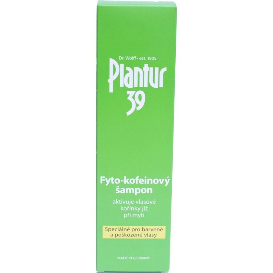 Plantur 39 Shampooing à la phyto-caféine pour cheveux colorés 1×250 ml, shampooing à la caféine