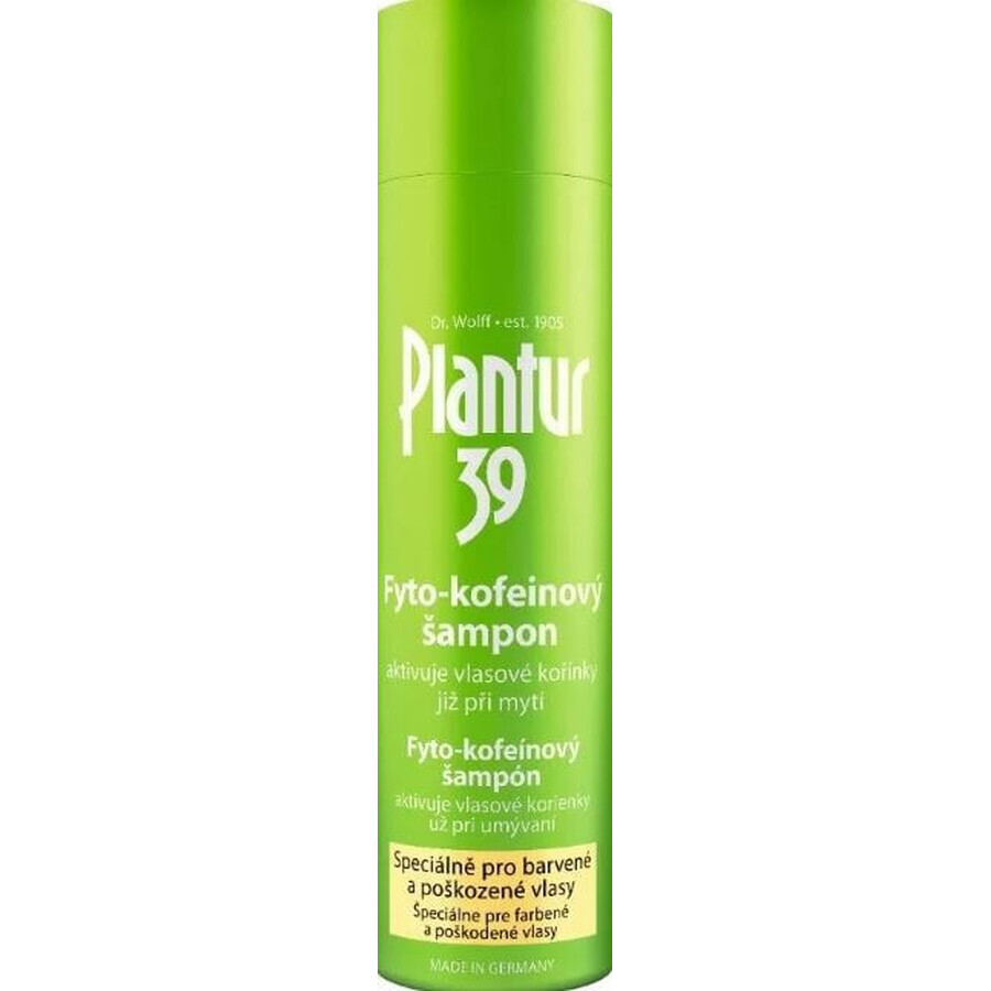 Plantur 39 Shampooing à la phyto-caféine pour cheveux colorés 1×250 ml, shampooing à la caféine