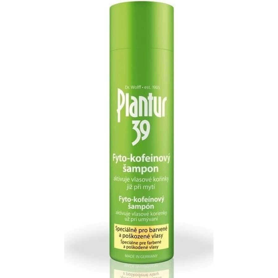 Plantur 39 Shampooing à la phyto-caféine pour cheveux colorés 1×250 ml, shampooing à la caféine