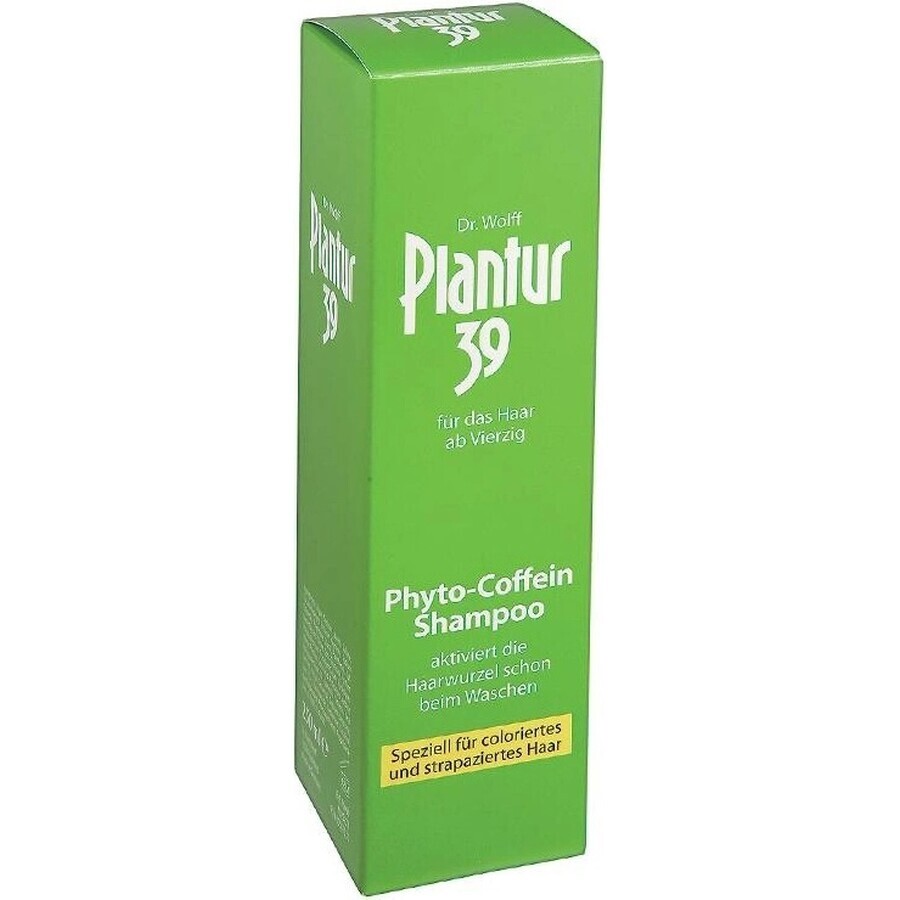 Plantur 39 Shampooing à la phyto-caféine pour cheveux colorés 1×250 ml, shampooing à la caféine