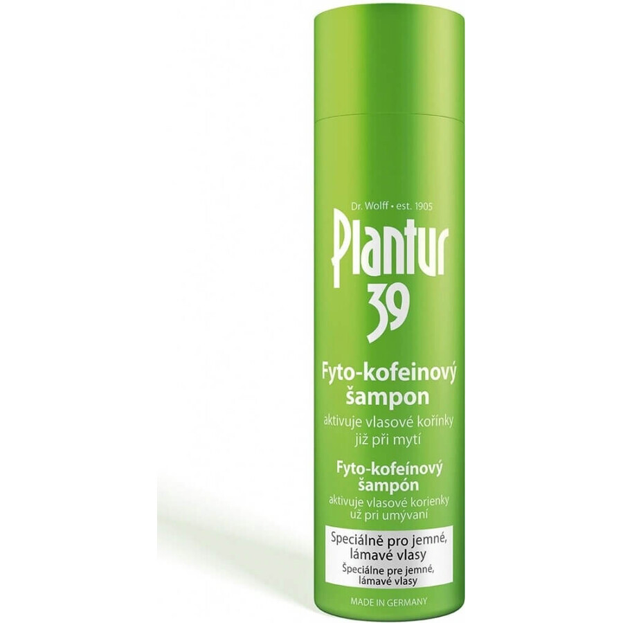 Plantur 39 Shampooing à la phyto-caféine pour cheveux colorés 1×250 ml, shampooing à la caféine