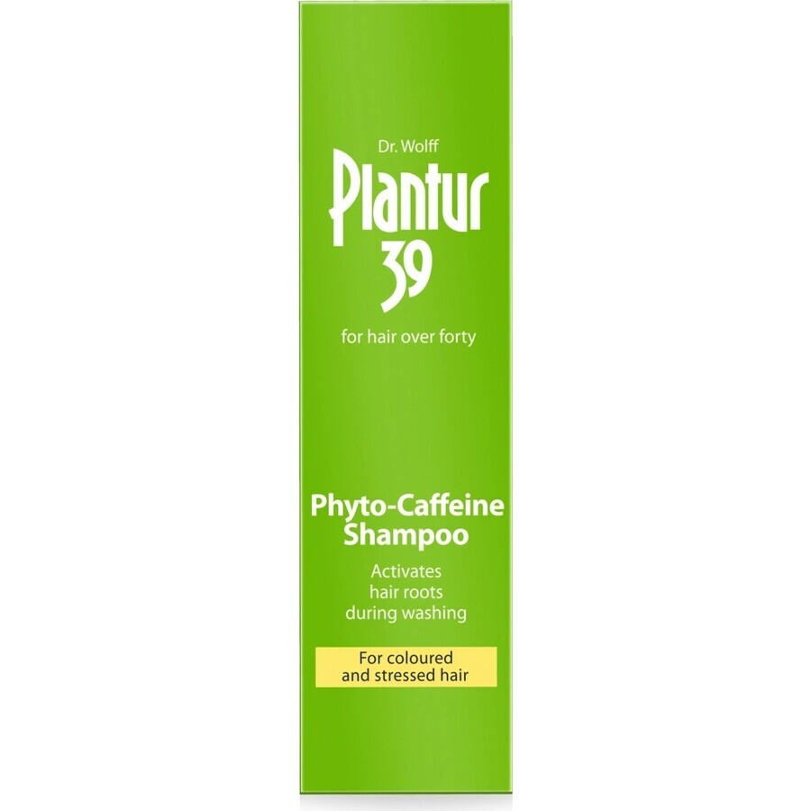 Plantur 39 Shampooing à la phyto-caféine pour cheveux colorés 1×250 ml, shampooing à la caféine