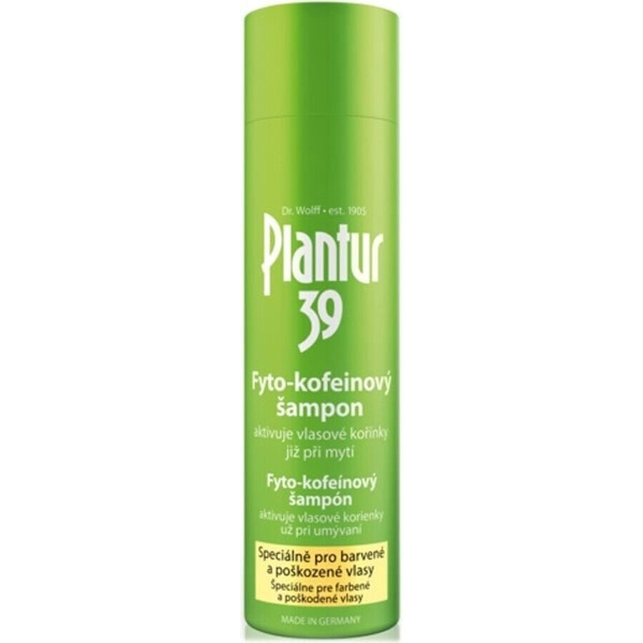 Plantur 39 Shampooing à la phyto-caféine pour cheveux colorés 1×250 ml, shampooing à la caféine