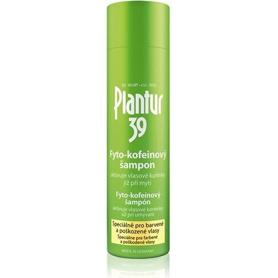 Plantur 39 Shampooing à la phyto-caféine pour cheveux colorés 1×250 ml, shampooing à la caféine