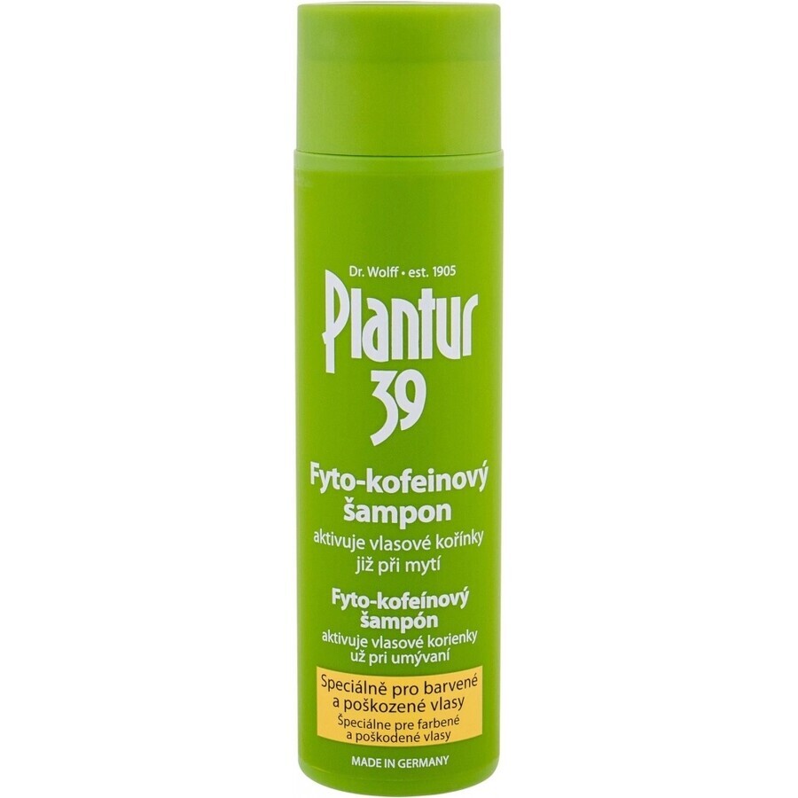 Plantur 39 Shampooing à la phyto-caféine pour cheveux colorés 1×250 ml, shampooing à la caféine