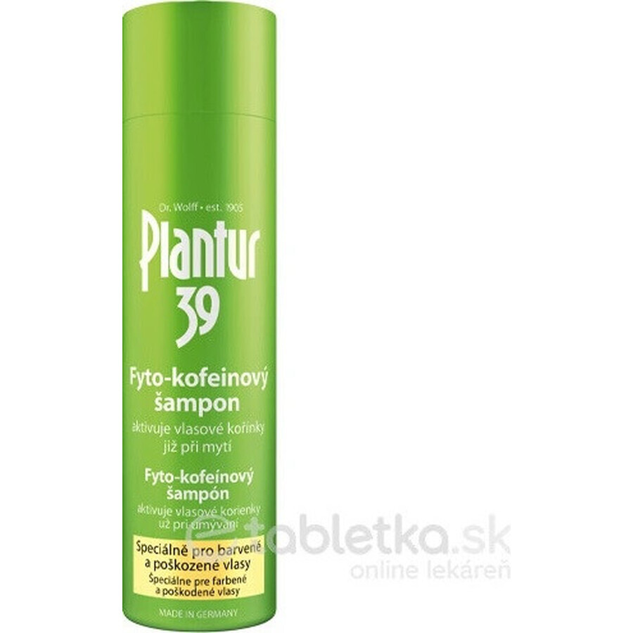 Plantur 39 Shampooing à la phyto-caféine pour cheveux colorés 1×250 ml, shampooing à la caféine