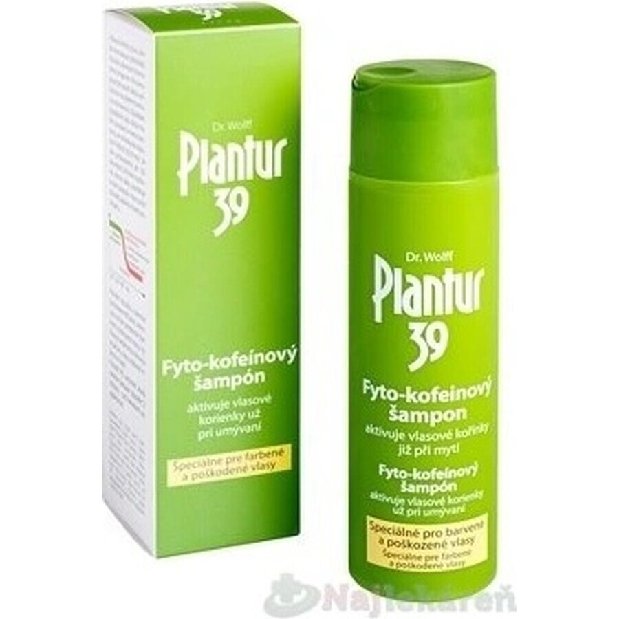 Plantur 39 Shampooing à la phyto-caféine pour cheveux colorés 1×250 ml, shampooing à la caféine