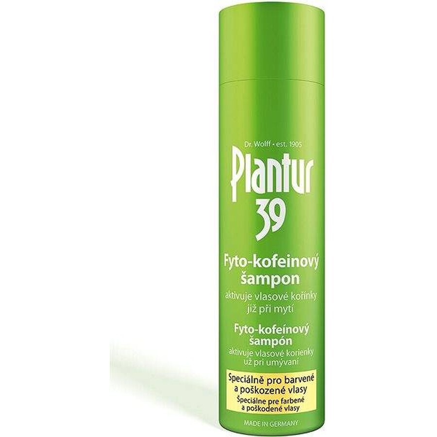 Plantur 39 Shampooing à la phyto-caféine pour cheveux colorés 1×250 ml, shampooing à la caféine