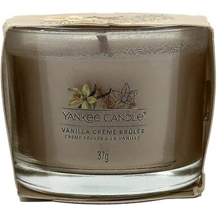 Yankee Candle - Vanilla Creme Brulee 1×37g bougie votive en verre, bougie parfumée