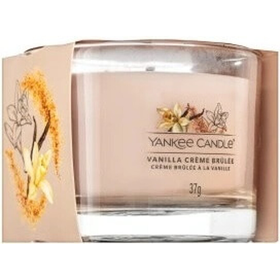 Yankee Candle - Vanilla Creme Brulee 1×37g bougie votive en verre, bougie parfumée