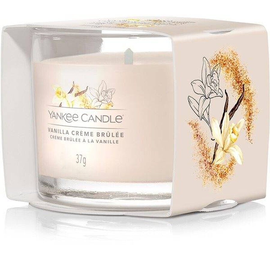 Yankee Candle - Vanilla Creme Brulee 1×37g bougie votive en verre, bougie parfumée