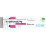 GENERICA Magnésium 250 mg + Vitamine C 1×20 tbl, Magnésium + Vitamine C