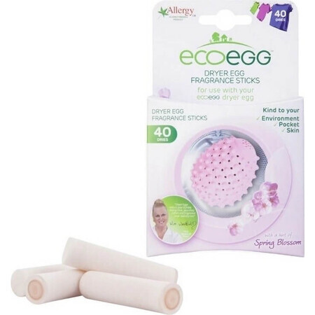 Ecoegg Eierkartusche für Wäschetrockner Frühlingsblumen 1×4 Stück, Ersatz-Duftstäbchen