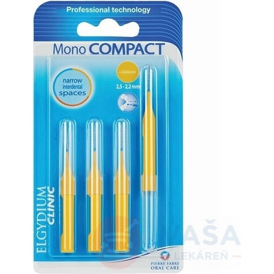 ELGYDIUM CLINIC Mono COMPACT 2,5-2,2 mm brosses interdentaires (jaune) 1x4 pcs