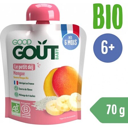 Good Gout Organic Mango Breakfast 1×70 g, pochette mangue