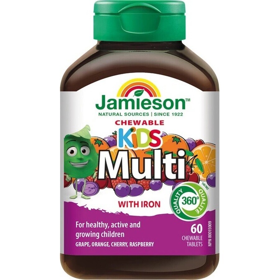 JAMIESON MULTI KIDS MULTIVITAMIN CON VITAMINA C 1×60 tbl, para niños