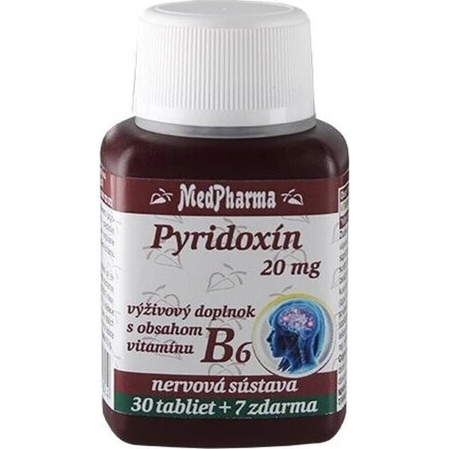 MedPharma PYRIDOXIN 20 mg (vitamina B6) 1×37 tbl, 30+7 gratis