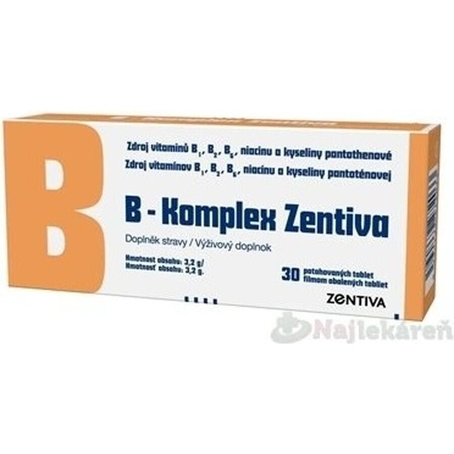 B-Komplex Zentiva 30 tbl 1×30 tbl, vitamina B