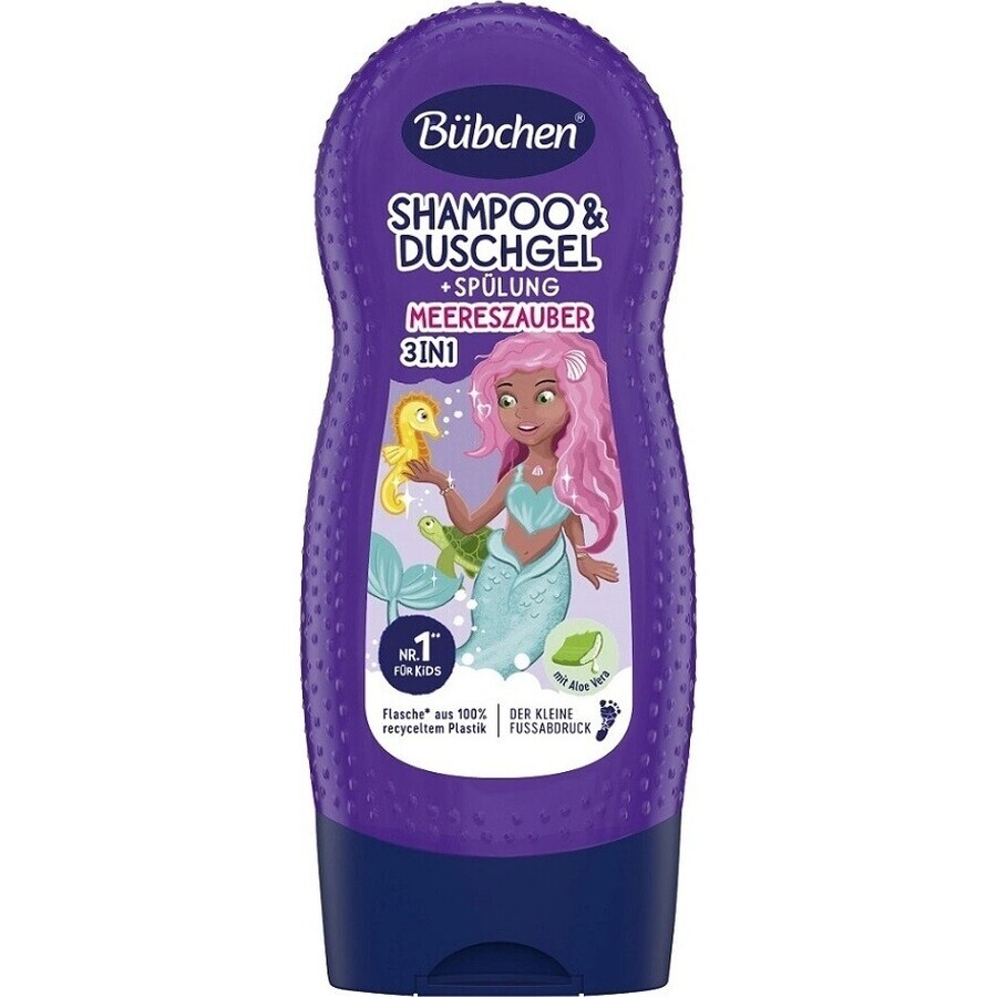 Bübchen Kids Shampooing, gel douche et après-shampooing 3in1 Little Mermaid 1×50 ml, shampooing, gel douche et après-shampooing