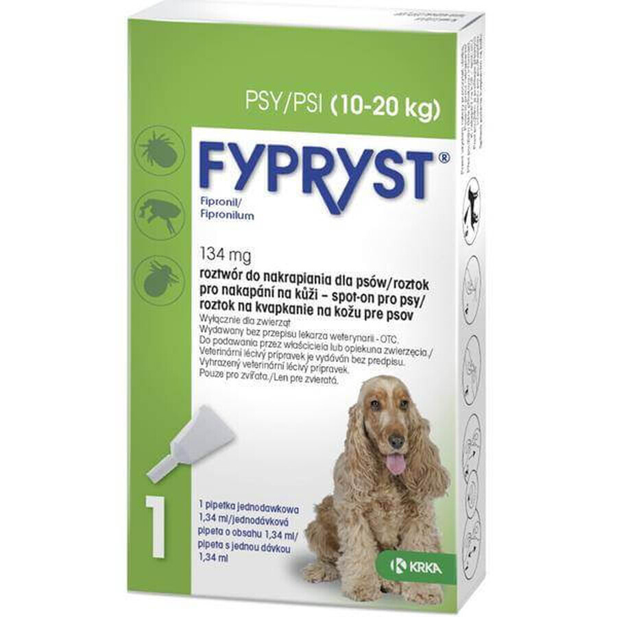 FYPRYST PSY 10-20 KG 1×134 mg, médicament pour chiens