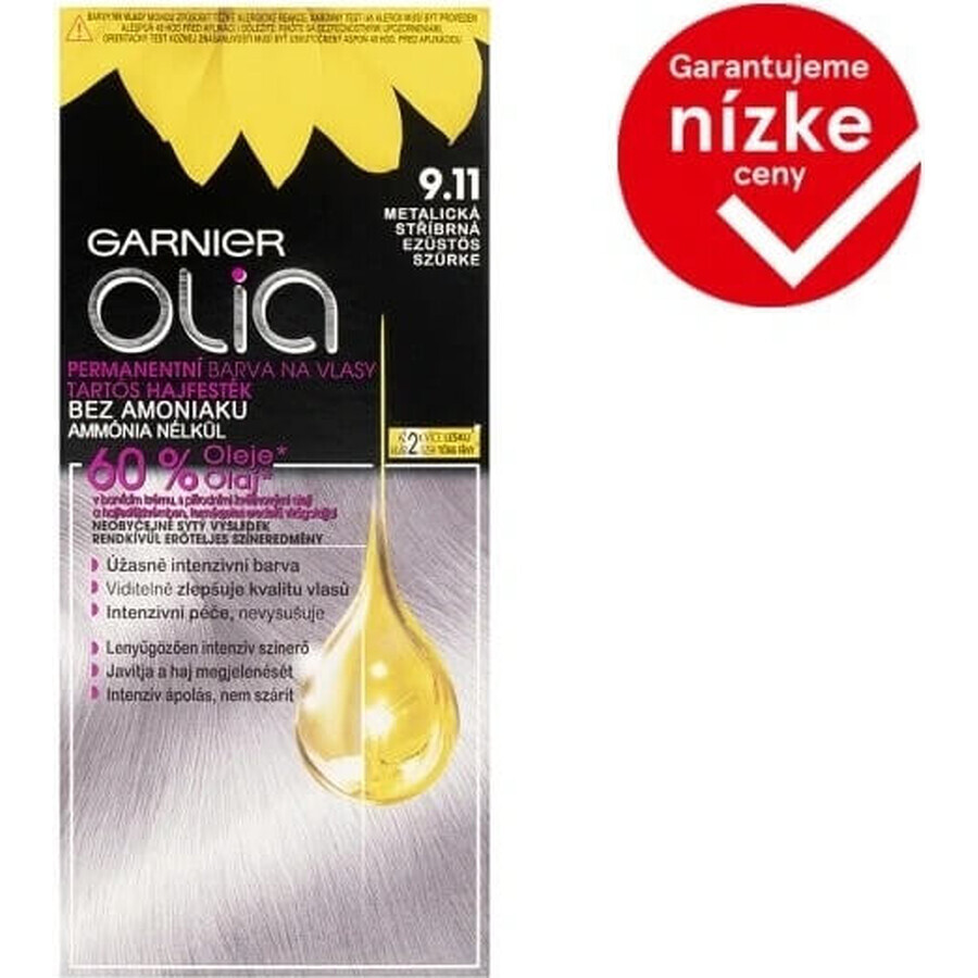 Garnier Olia coloration permanente 9.11 silver metallic 1×1 set, coloration permanente