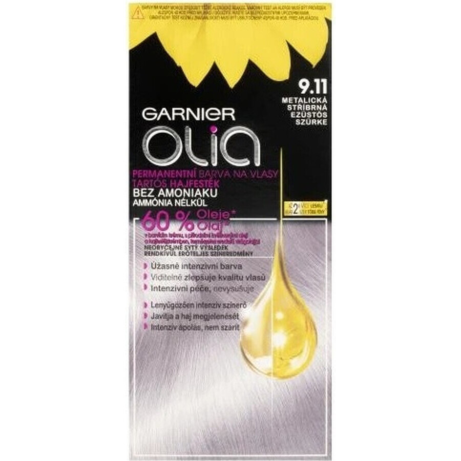 Garnier Olia coloration permanente 9.11 silver metallic 1×1 set, coloration permanente