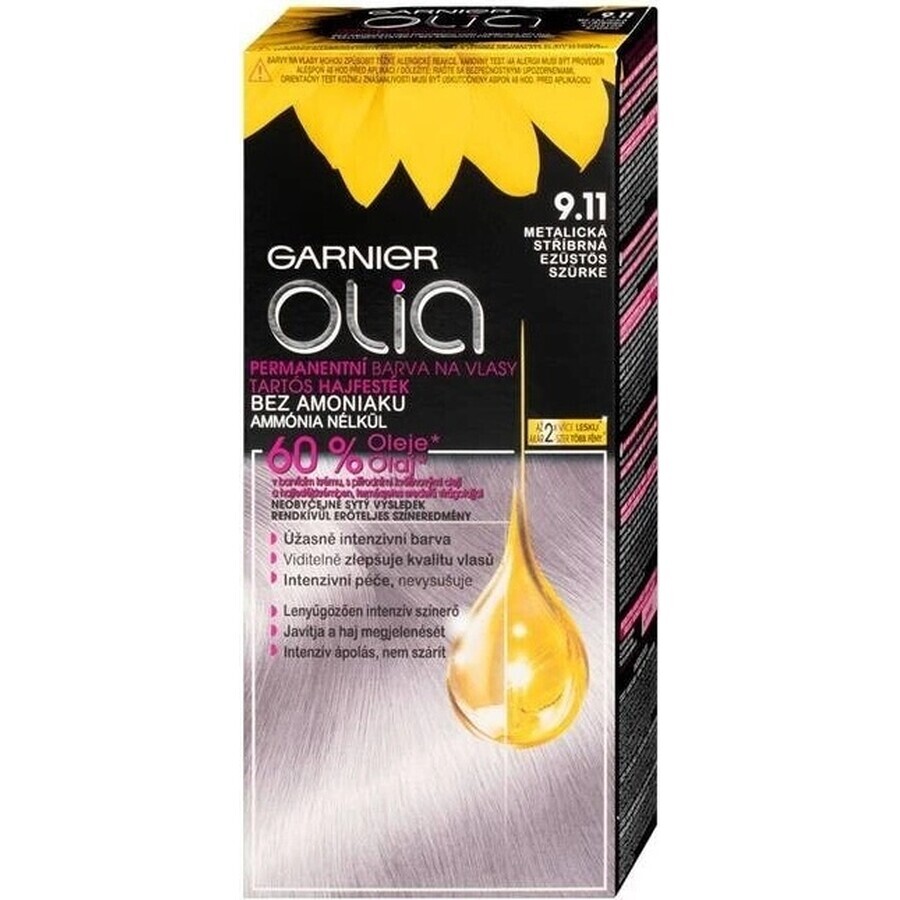 Garnier Olia coloration permanente 9.11 silver metallic 1×1 set, coloration permanente