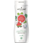 ATTITUDE Savon corporel et shampoing pour bébé (2 en 1) Petites feuilles au goût de melon et de noix de coco 1×473 ml, savon corporel et shampoing pour enfants