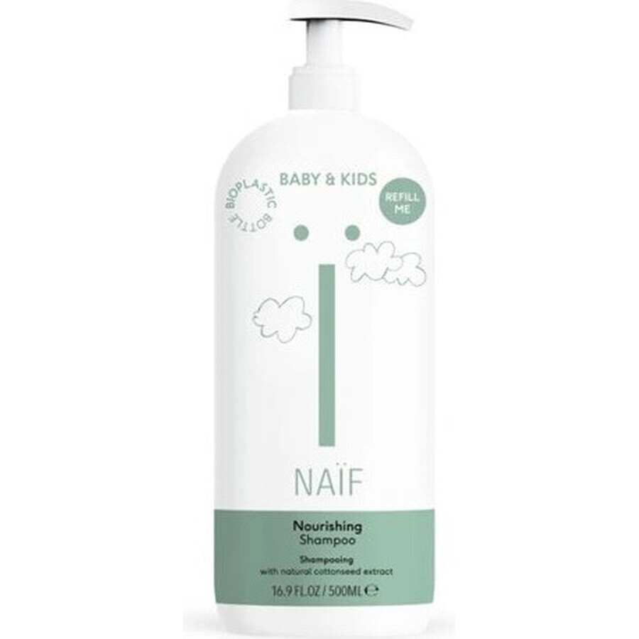 NAÏF Shampooing nourrissant pour enfants et nourrissons recharge 1×500 ml, shampooing nourrissant pour enfants