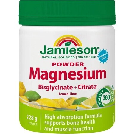 Jamieson MAGNESIUM DRINK MIX LEMON-LIMETKA 228G 1×228 g, poeder