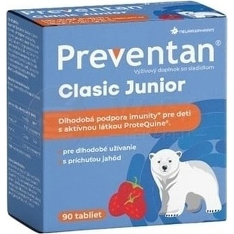 Neuraxpharm Preventan Clasic Junior, goût fraise, 90 tbl 1×90 tbl, complément alimentaire