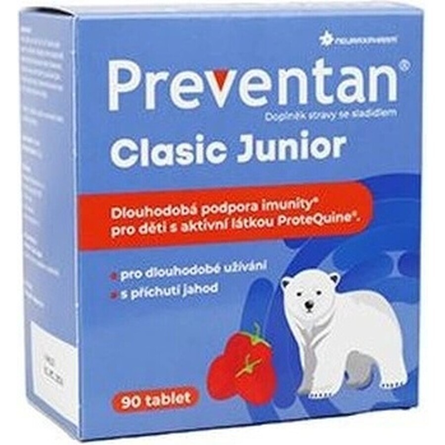 Neuraxpharm Preventan Clasic Junior, goût fraise, 90 tbl 1×90 tbl, complément alimentaire